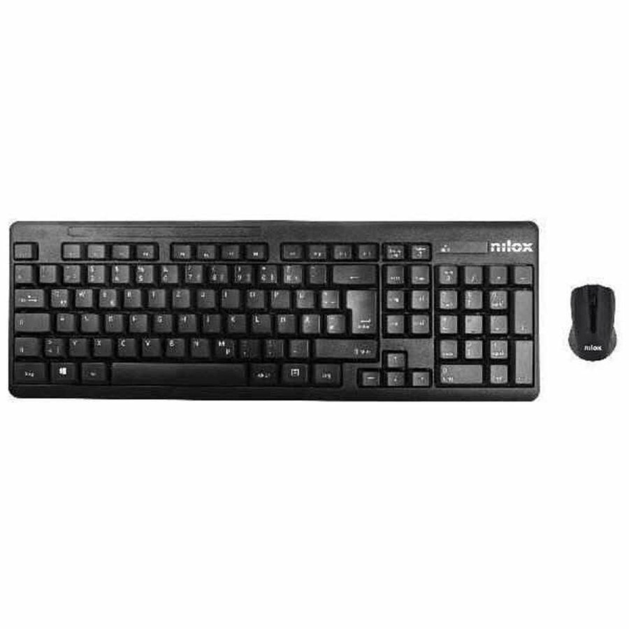 Tastatur og trdls mus Nilox NXKMWE0001 Sort Spansk qwerty QWERTY #1