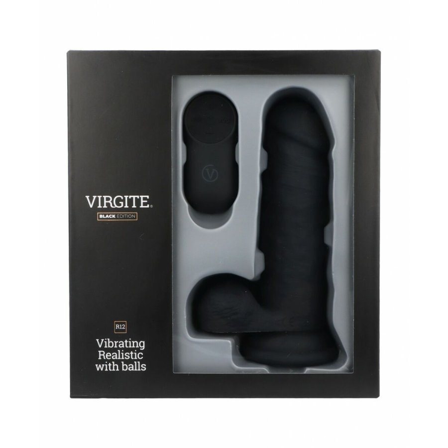 Realistisk Dildo Virgite R12 Sort 14,4 cm #5
