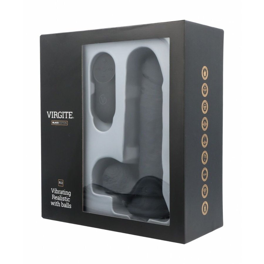 Realistisk Dildo Virgite R12 Sort 14,4 cm #7