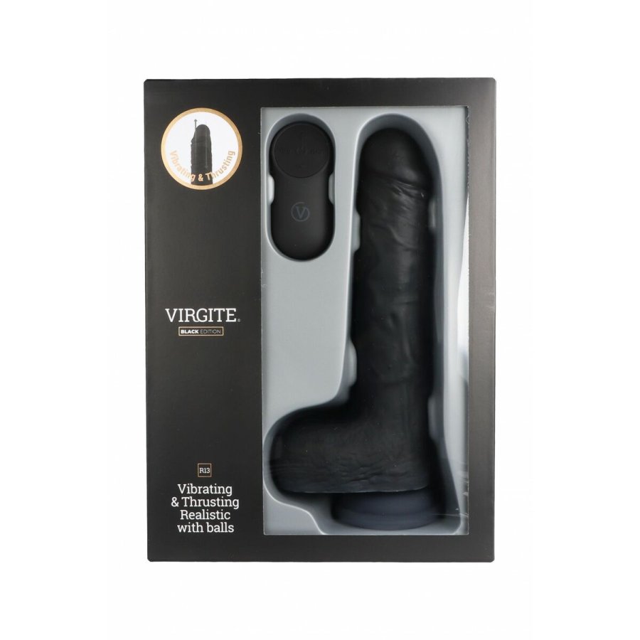 Realistisk Dildo Virgite R13 Sort 20 cm #3