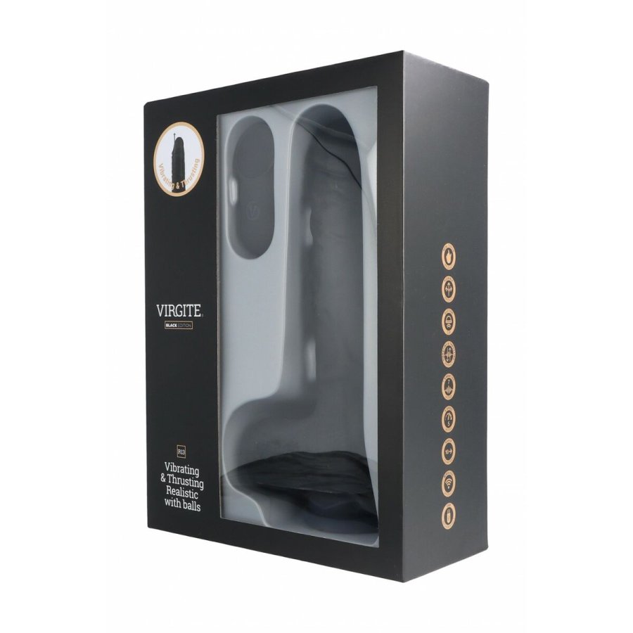 Realistisk Dildo Virgite R13 Sort 20 cm #5