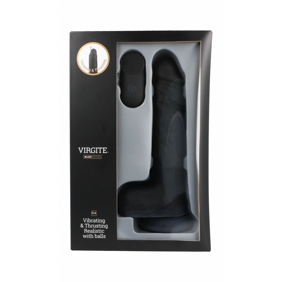 Realistisk Dildo Virgite R14 Sort 23 cm #3