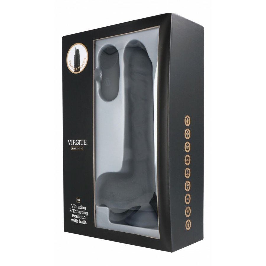 Realistisk Dildo Virgite R14 Sort 23 cm #5