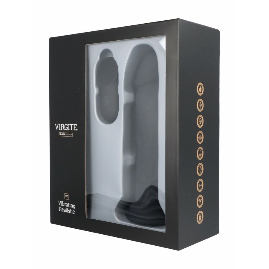 Realistisk Dildo Virgite R15 Sort 16,5 cm #5