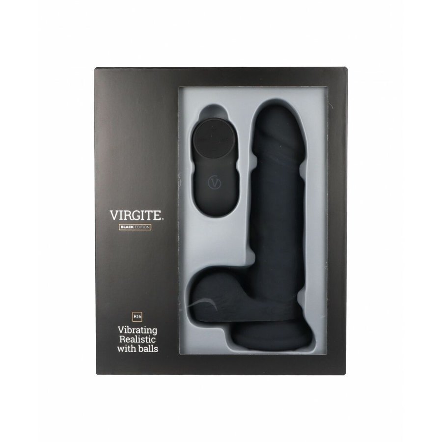 Realistisk Dildo Virgite R16 Sort 16 cm #3