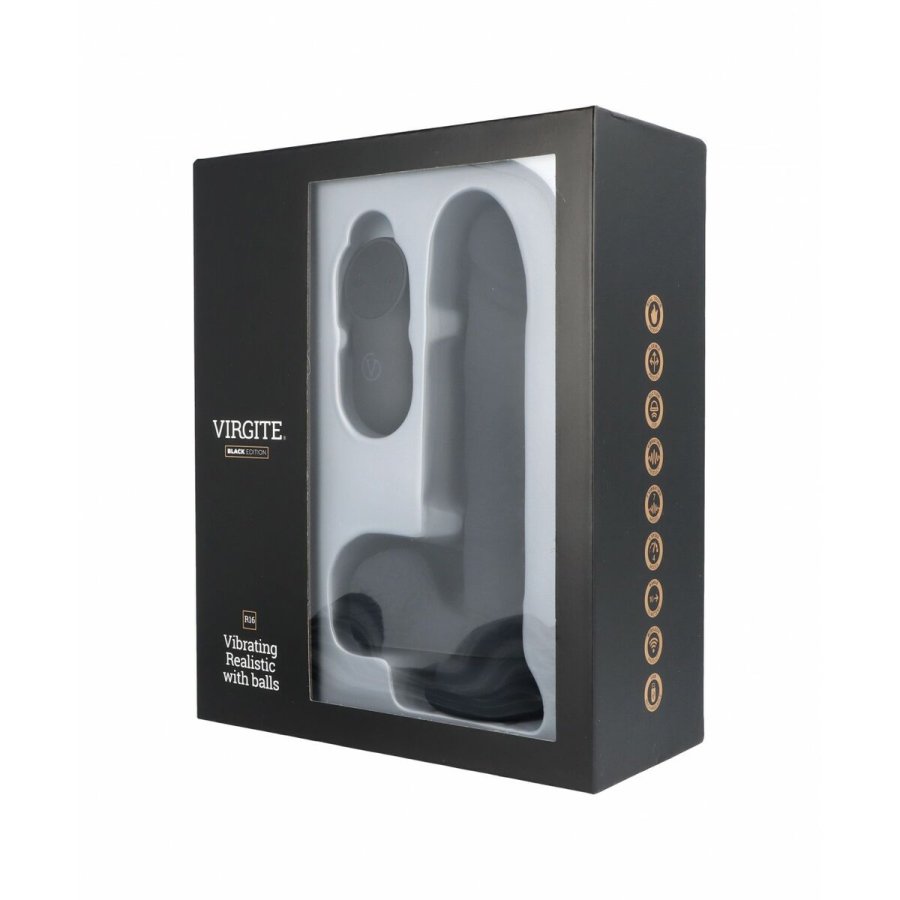 Realistisk Dildo Virgite R16 Sort 16 cm #5