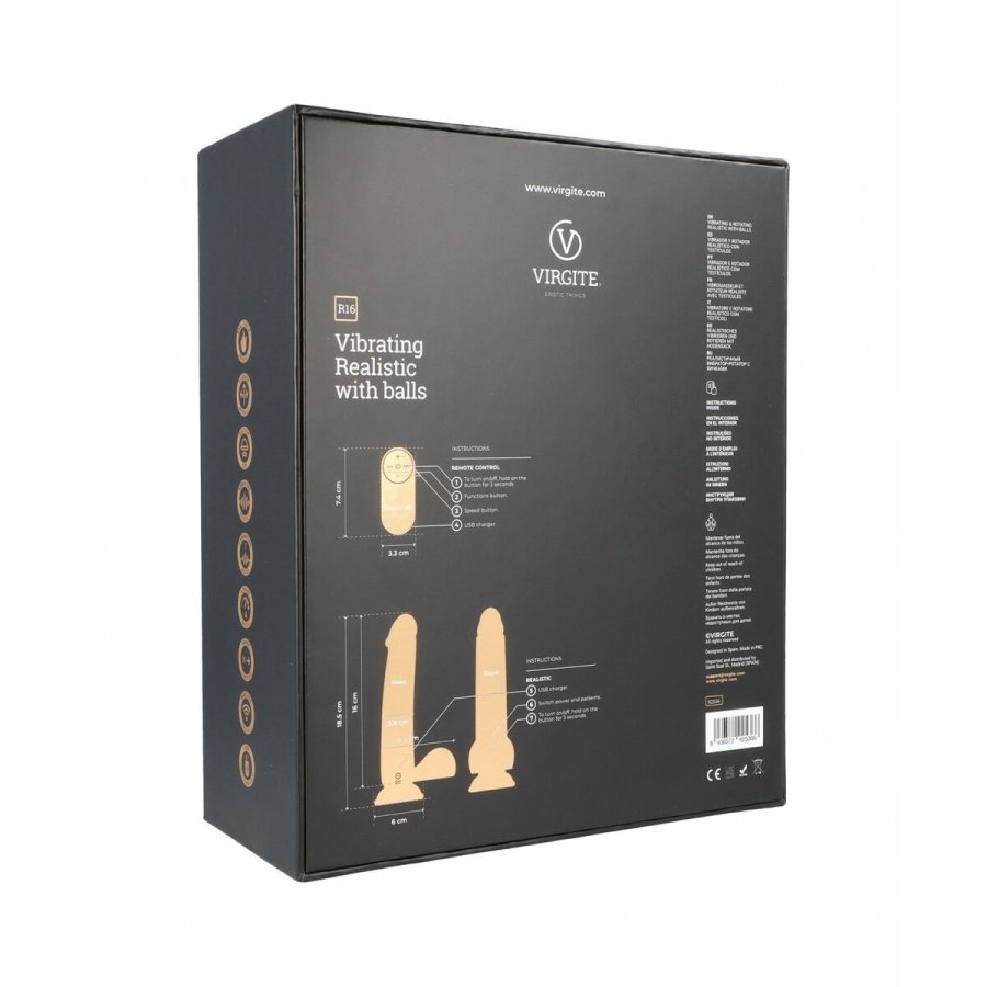 Realistisk Dildo Virgite R16 Sort 16 cm #7