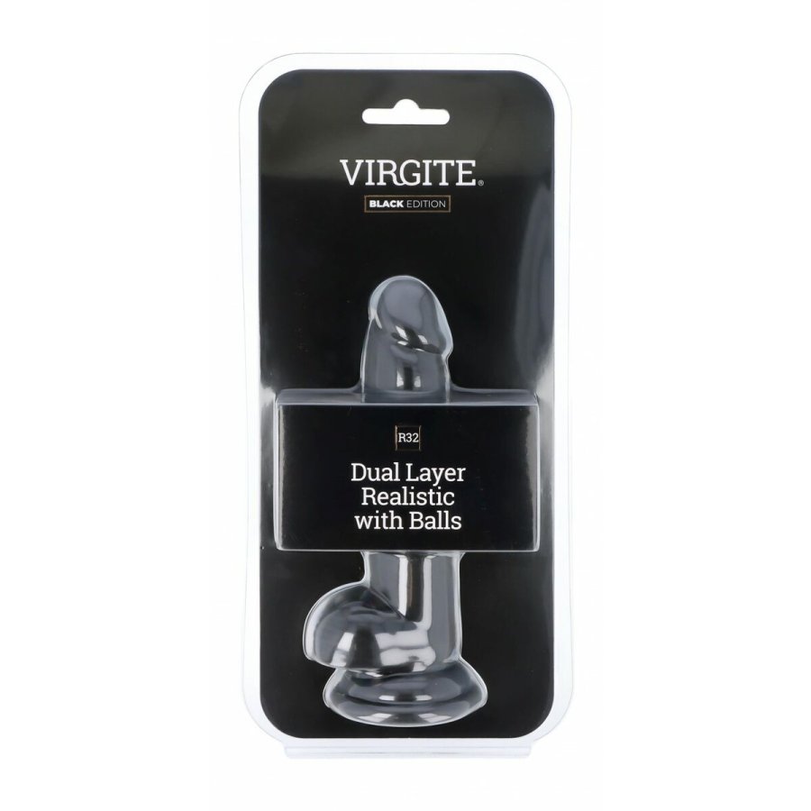 Realistisk Dildo Virgite R32 Sort 17 cm #3