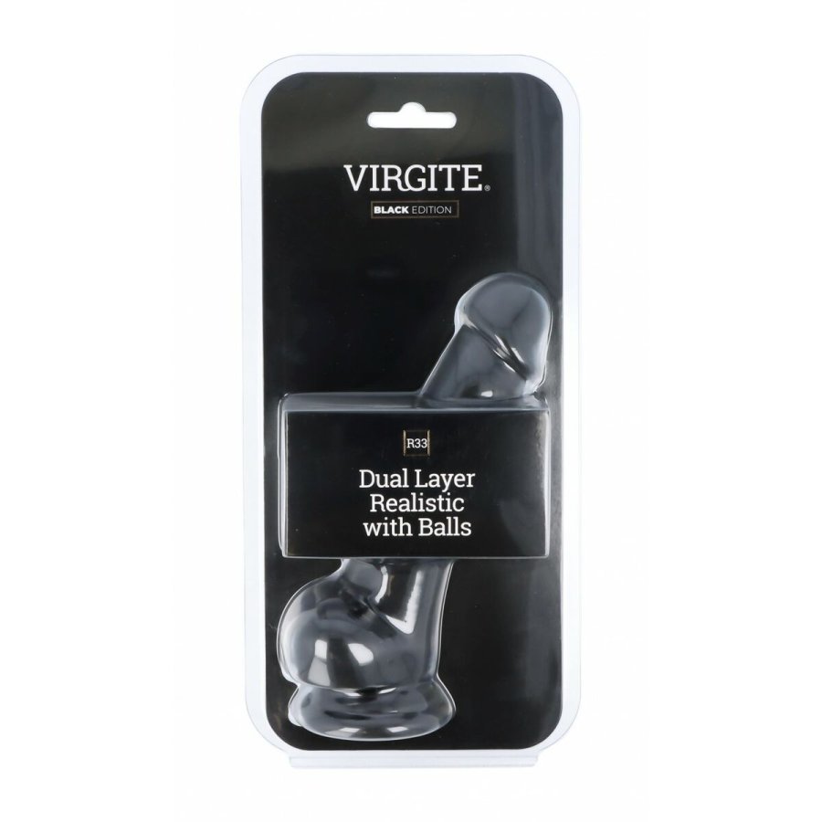 Realistisk Dildo Virgite R33 Sort 18,5 cm #3