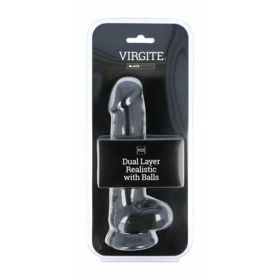 Realistisk Dildo Virgite R23 Sort 20 cm #3