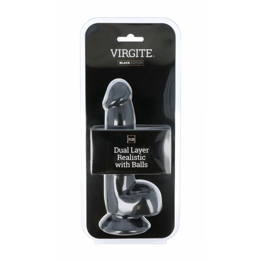 Realistisk Dildo Virgite R28 Sort 20 cm #3