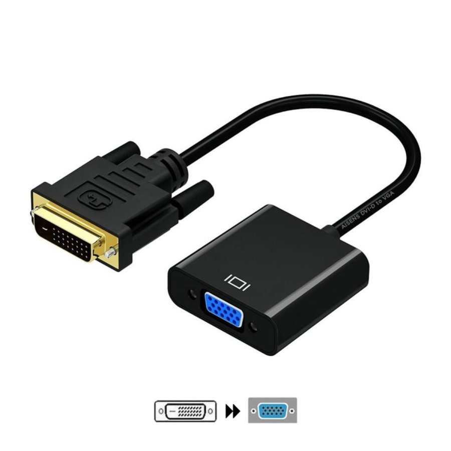 DVI-D til VGA-adapter Aisens A147-0352 Sort #1