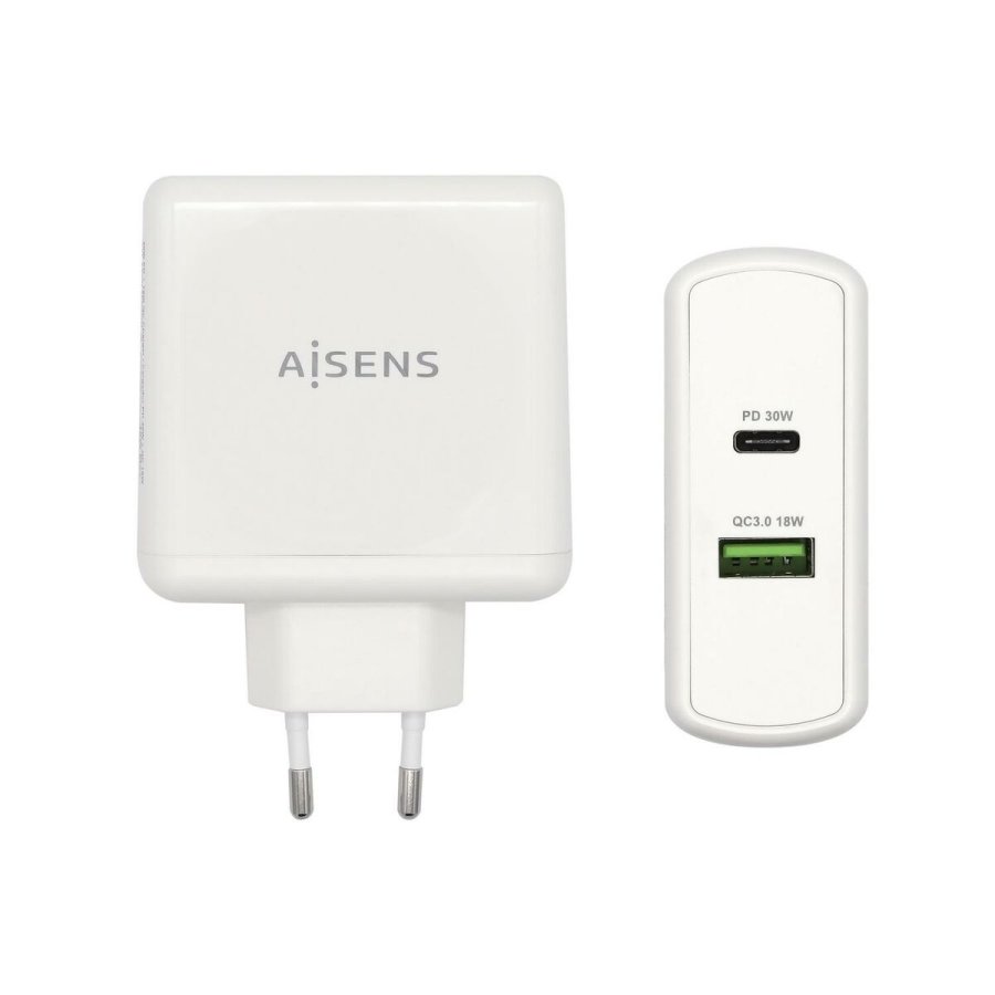 USB-oplader vggen Aisens ASCH-2PD30QC-W Hvid 48 W USB-C (1 enheder) #1