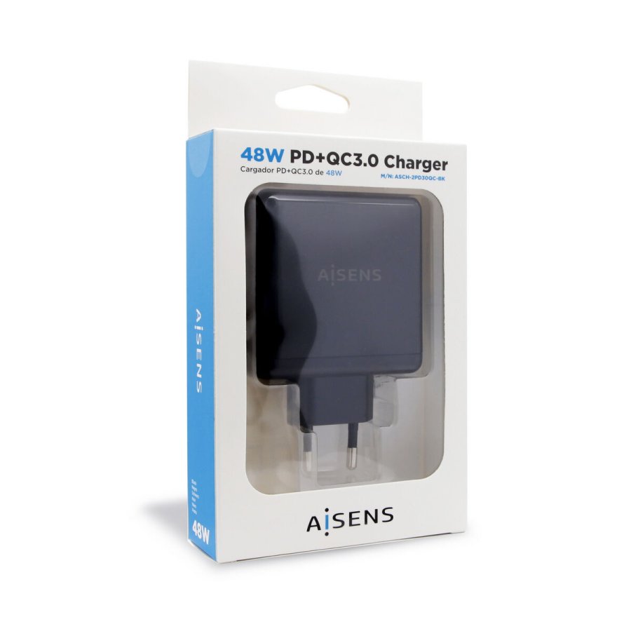 USB-oplader vggen Aisens PD 3.0 USB-C 48 W Sort #2