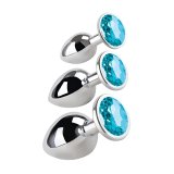 Anal plug S Pleasures Bl� S�lvfarvet #1