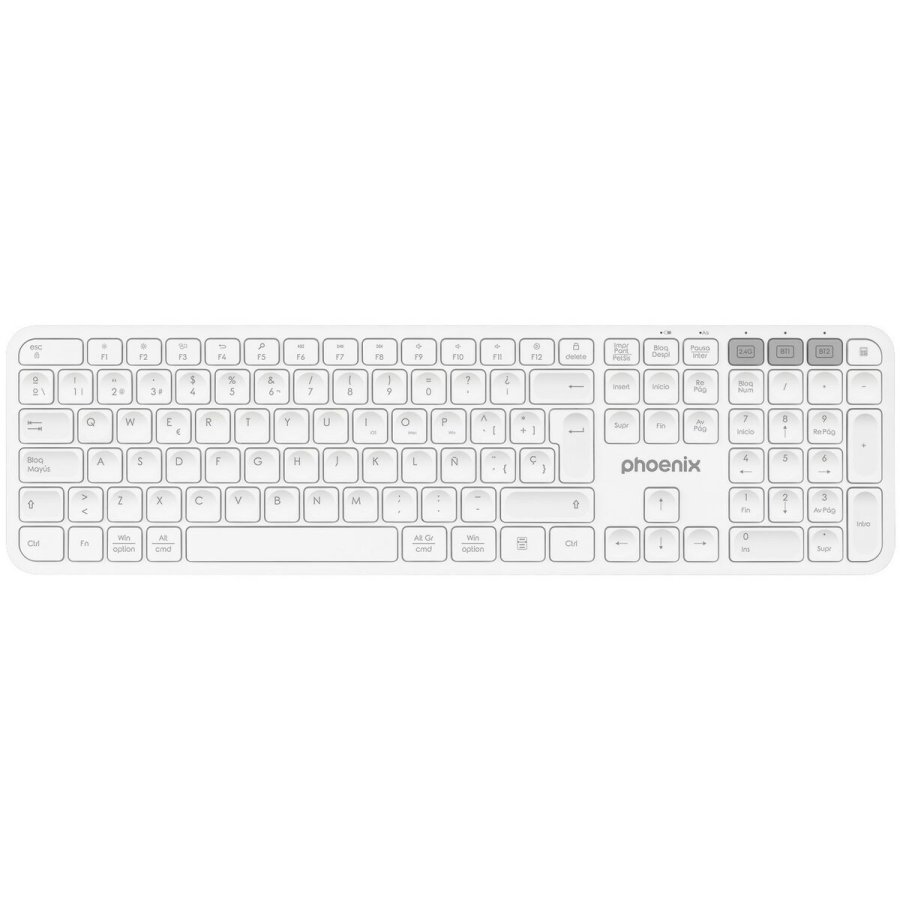 Bluetooth-tastatur Phoenix K300 Hvid Spansk qwerty #1