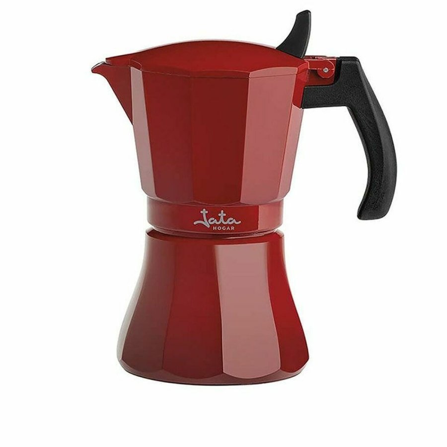 Italiensk Kaffekande JATA Cafetera de induccin roja vulcano Rd Aluminium 12 Skodelice (1 enheder) #1