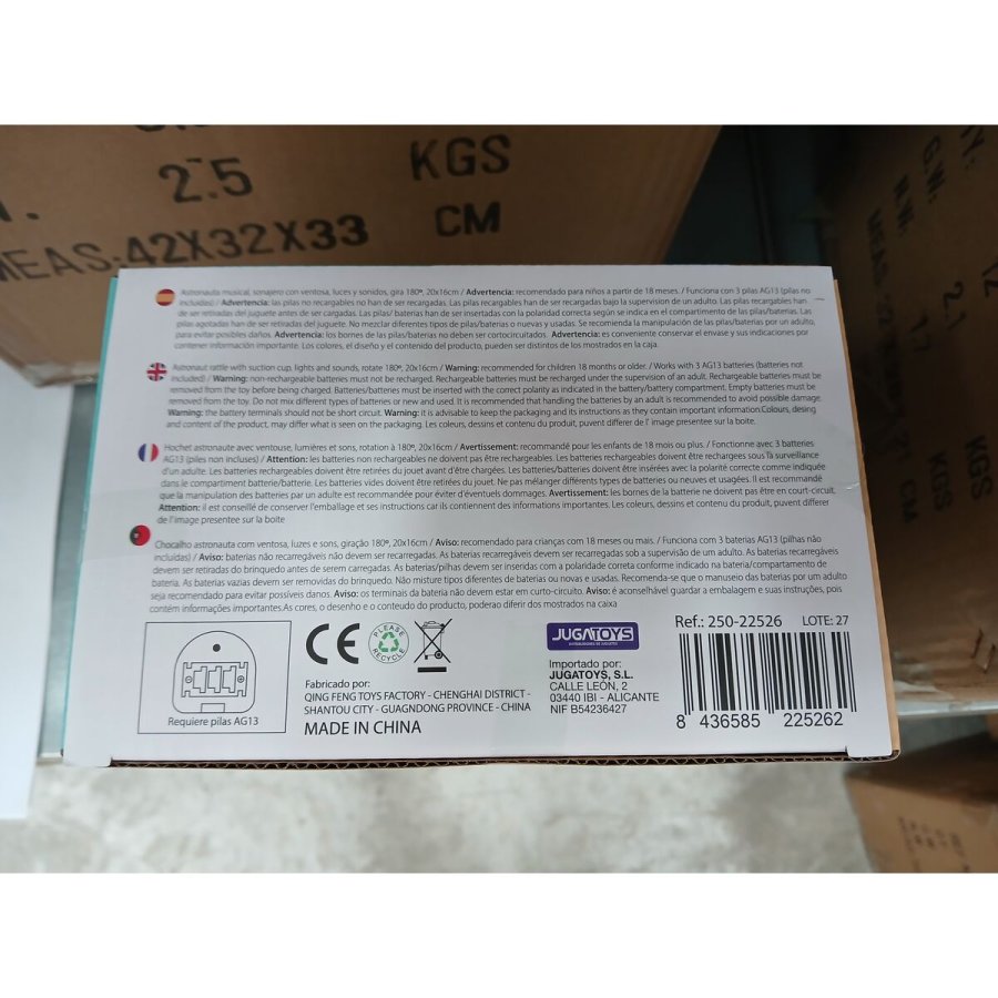 Interaktivt legetj til babyer Lys Lyd Roterende Astronaut kvinde 20 x 16 cm #2