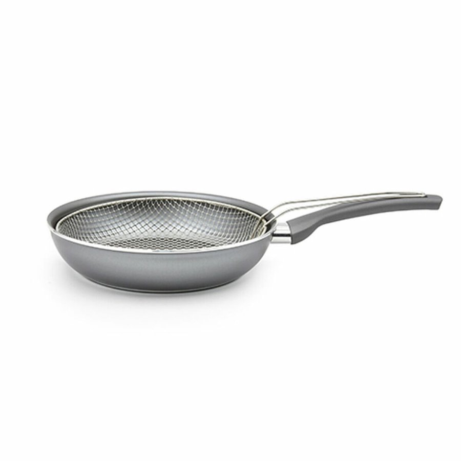 Stegepande med kurv TM Home  24 cm Aluminium #1