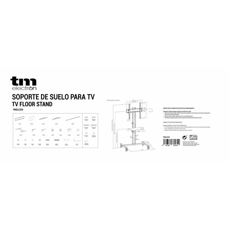 TV-stativ med hjul TM Electron 34