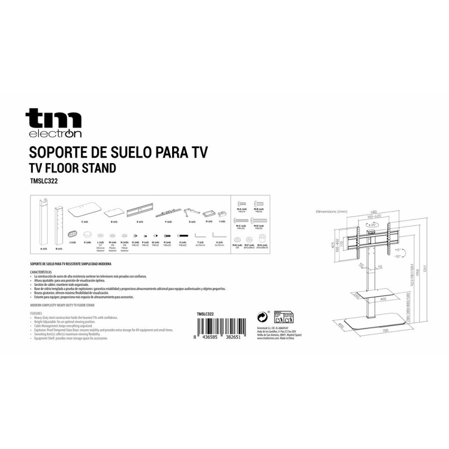 TV-stativer til gulv TM Electron 43