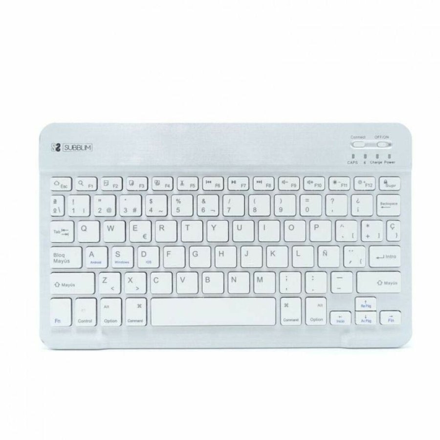 Bluetooth-tastatur Subblim SUB-KBT-SM0001 S�lvfarvet Spansk qwerty #1