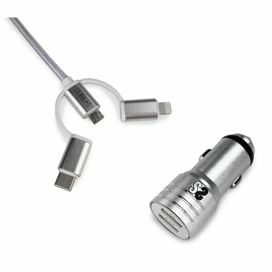 Universal USB oplader til bil + USB-C kabel Subblim SUB-CHG-4CC001 #1