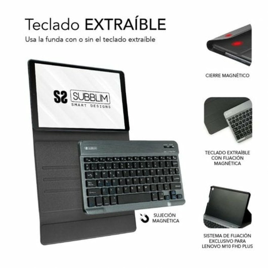 Bluetooth keyboard med tabletst�tte Subblim SUBKT3-BTL200 Sort Spansk qwerty #4