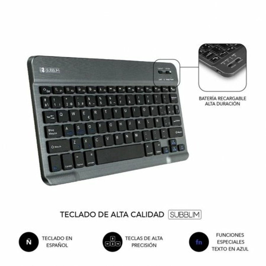 Bluetooth keyboard med tabletst�tte Subblim SUBKT3-BTL200 Sort Spansk qwerty #6