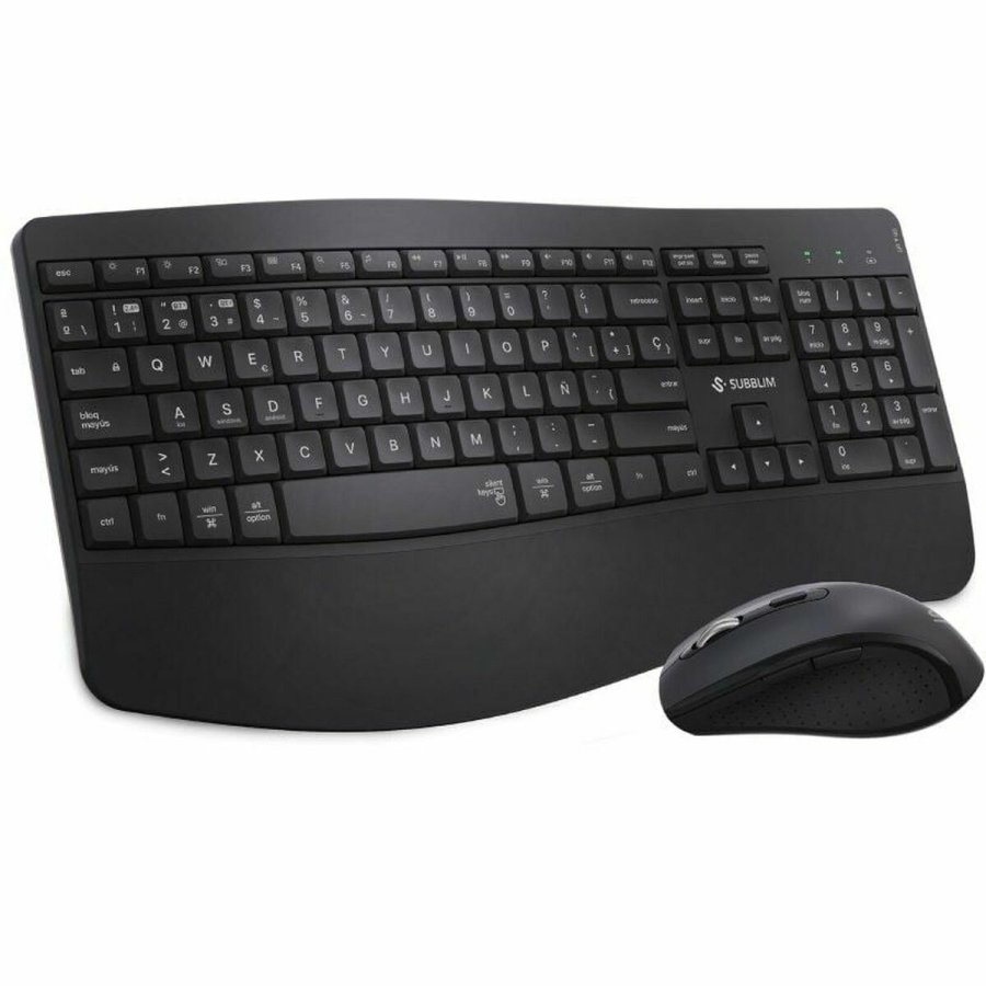 Tastatur og mus Subblim OFFICE PROWAVE Sort Spansk qwerty QWERTY #1