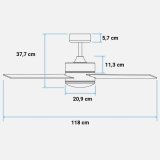 Loftsventilator Universal Blue 250-UVT1310 70 W Sort 70 W (119 cm) #4