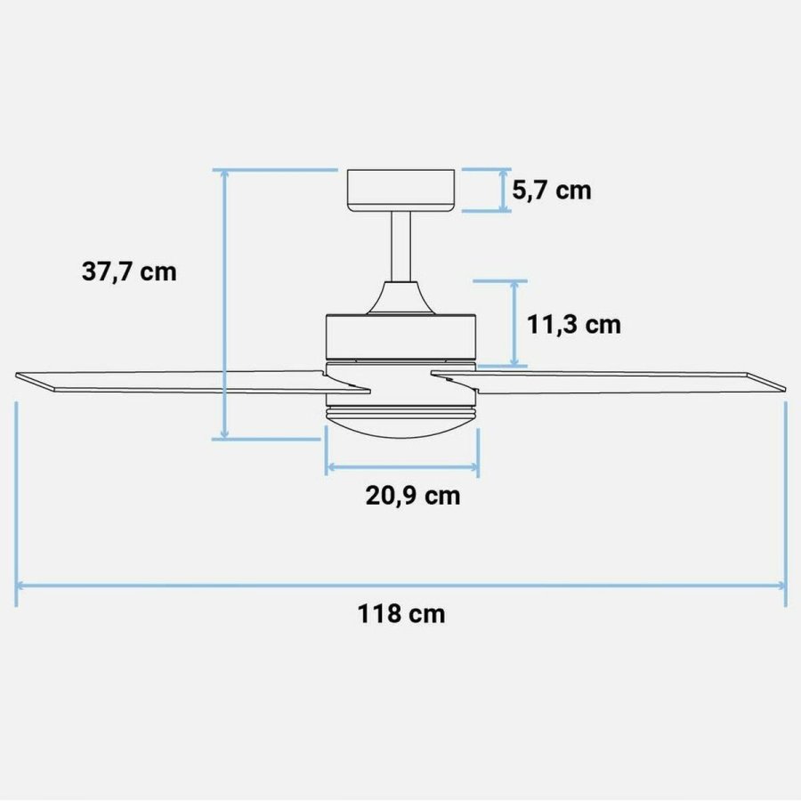 Loftsventilator Universal Blue 250-UVT1310 70 W Sort 70 W (119 cm) #4