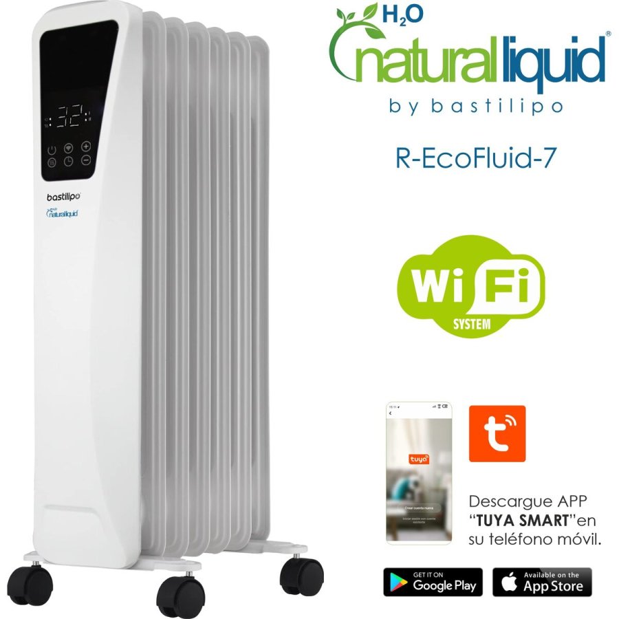 Olieradiator Bastilipo R-ECOFLUID2-7 Hvid 1000 W #3