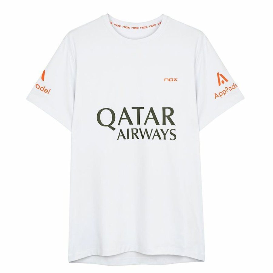 Kort�rmet T-shirt til M�nd Nox Nox Sponsorts AT10 Hvid #1