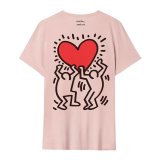 Kort�rmet T-shirt til M�nd Jimmy Lion Keith Haring x Jimmy Lion Pink #2