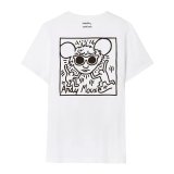 Kort�rmet T-shirt til M�nd Jimmy Lion Keith Haring x Jimmy Lion Hvid #2
