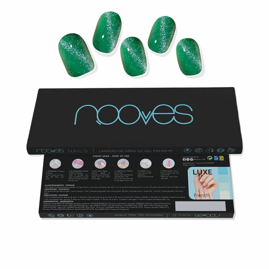 Gel Nail Foils Nooves Cat eye green (20 enheder) #1