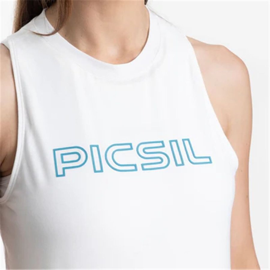T-shirt til Damer uden �rmer Picsil Premium 241 Hvid #3