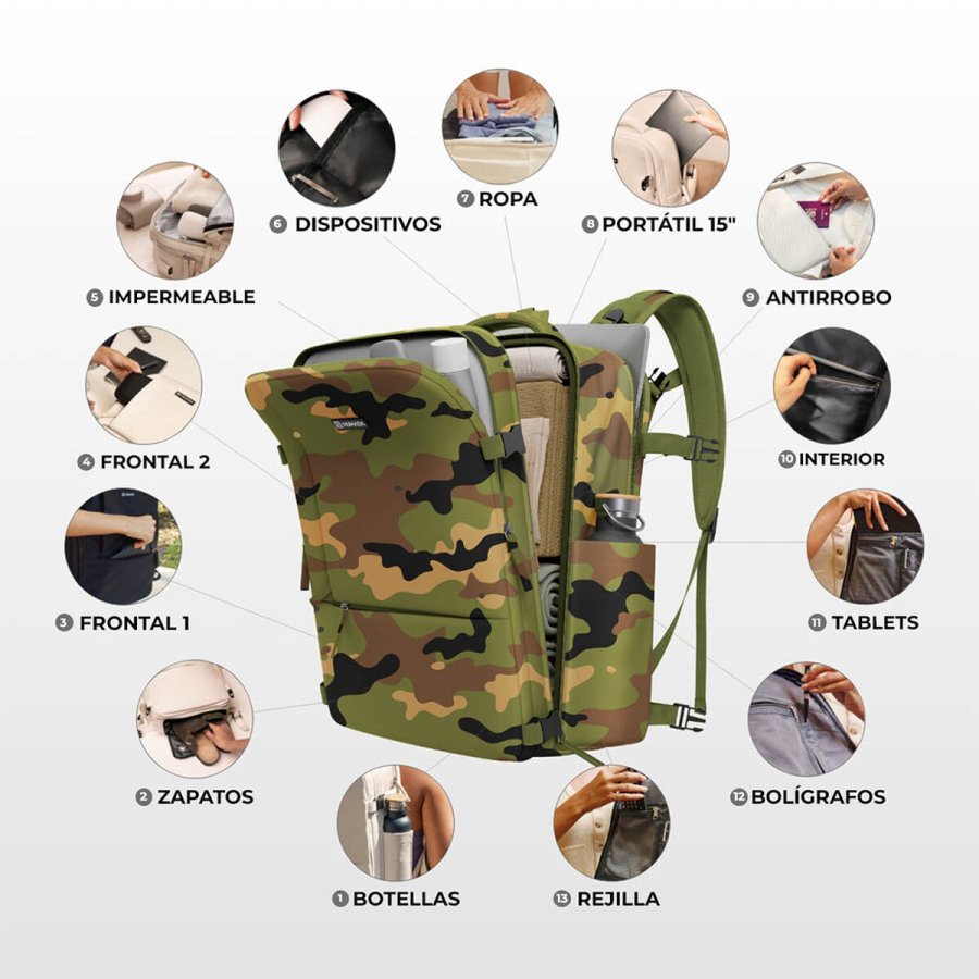 Sportsrygs�k Numada explorer b40 Trykt 20 L 40 x 25 x 20 cm Camouflage #4