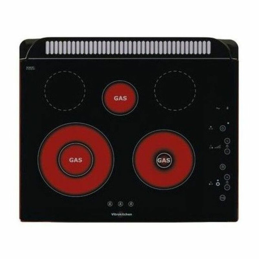 Plade i glaskeramik Vitrokitchen 301TGN 60 cm Sort (5 Kogeplade) #1