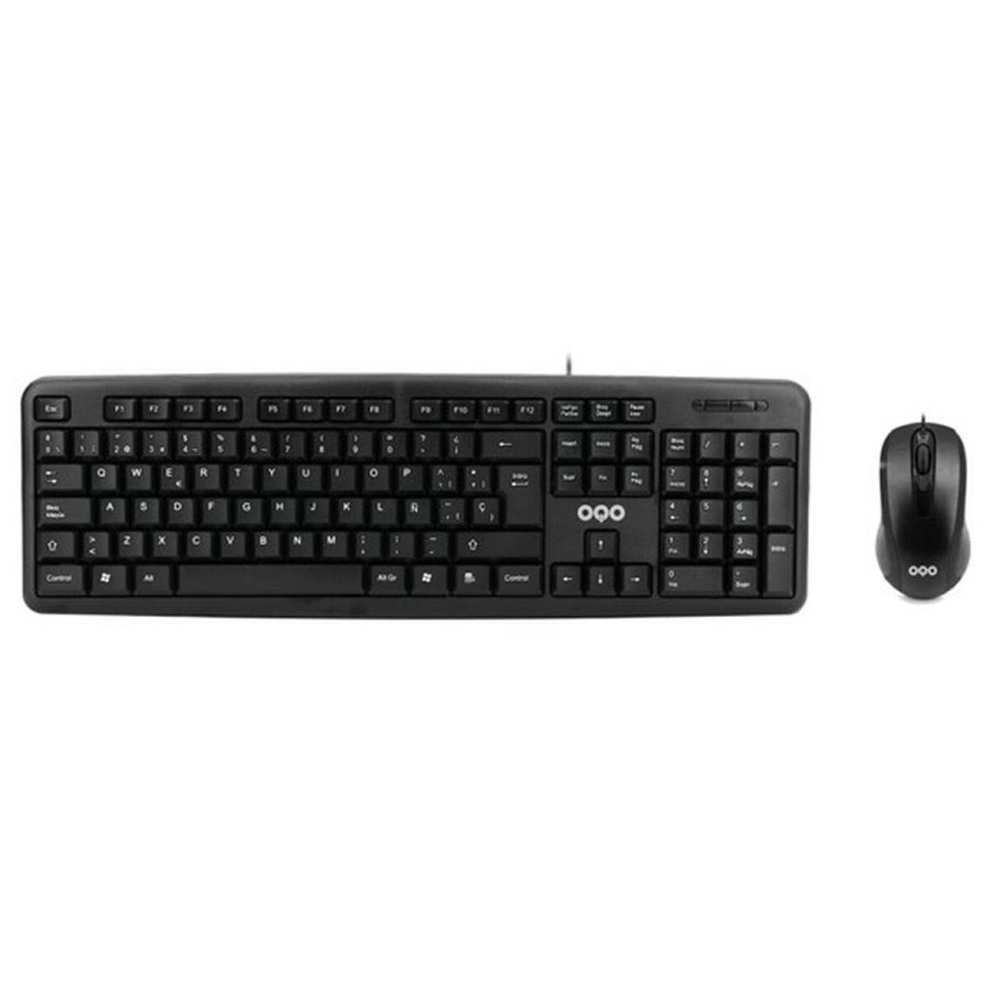 Tastatur og mus OQO TR001-U Sort Multifarvet Spansk qwerty #1