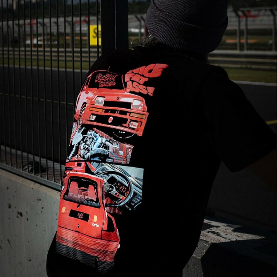 Kortrmet T-shirt til Mnd RADIKAL NICE FAT ASS Sort L #5