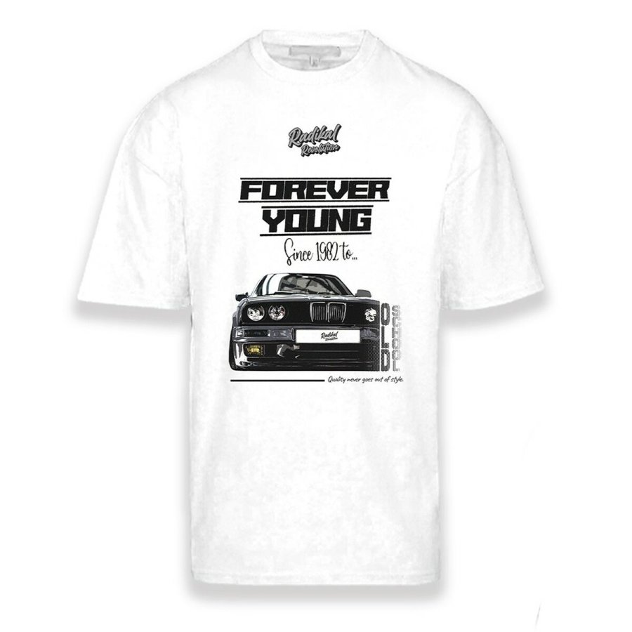 Kortrmet T-shirt til Mnd RADIKAL FOREVER YOUNG Hvid L #3