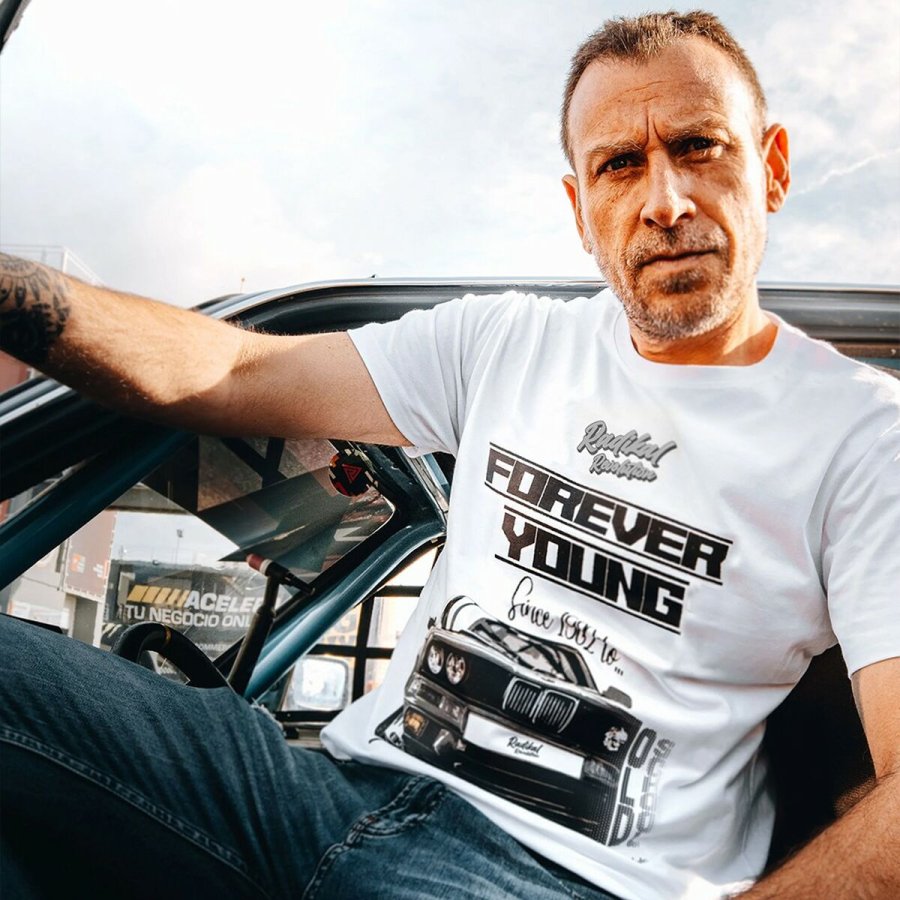 Kortrmet T-shirt til Mnd RADIKAL FOREVER YOUNG Hvid L #6