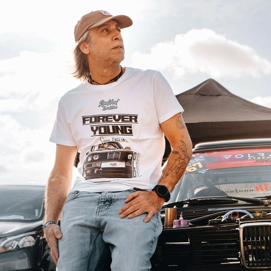 Kortrmet T-shirt til Mnd RADIKAL FOREVER YOUNG Hvid L #2