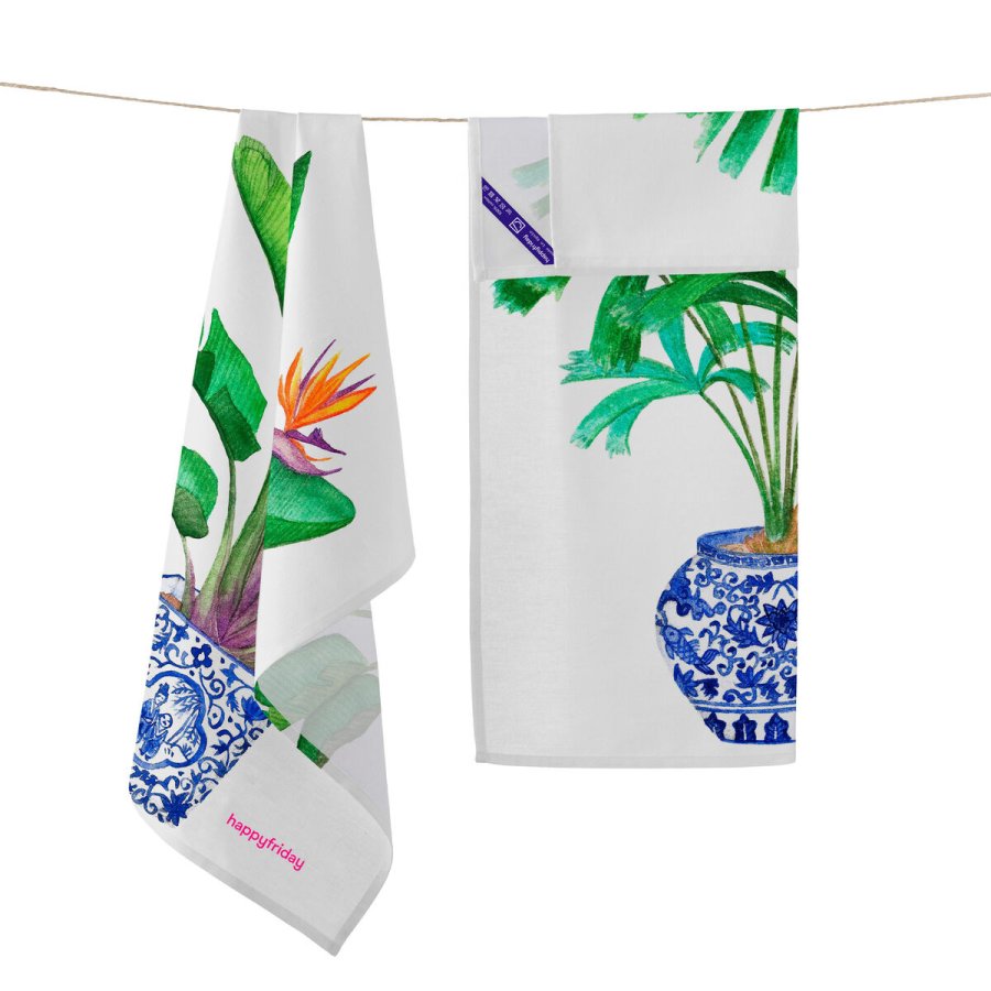 St med klder HappyFriday Multifarvet 70 x 50 cm Plante (2 Dele) #21