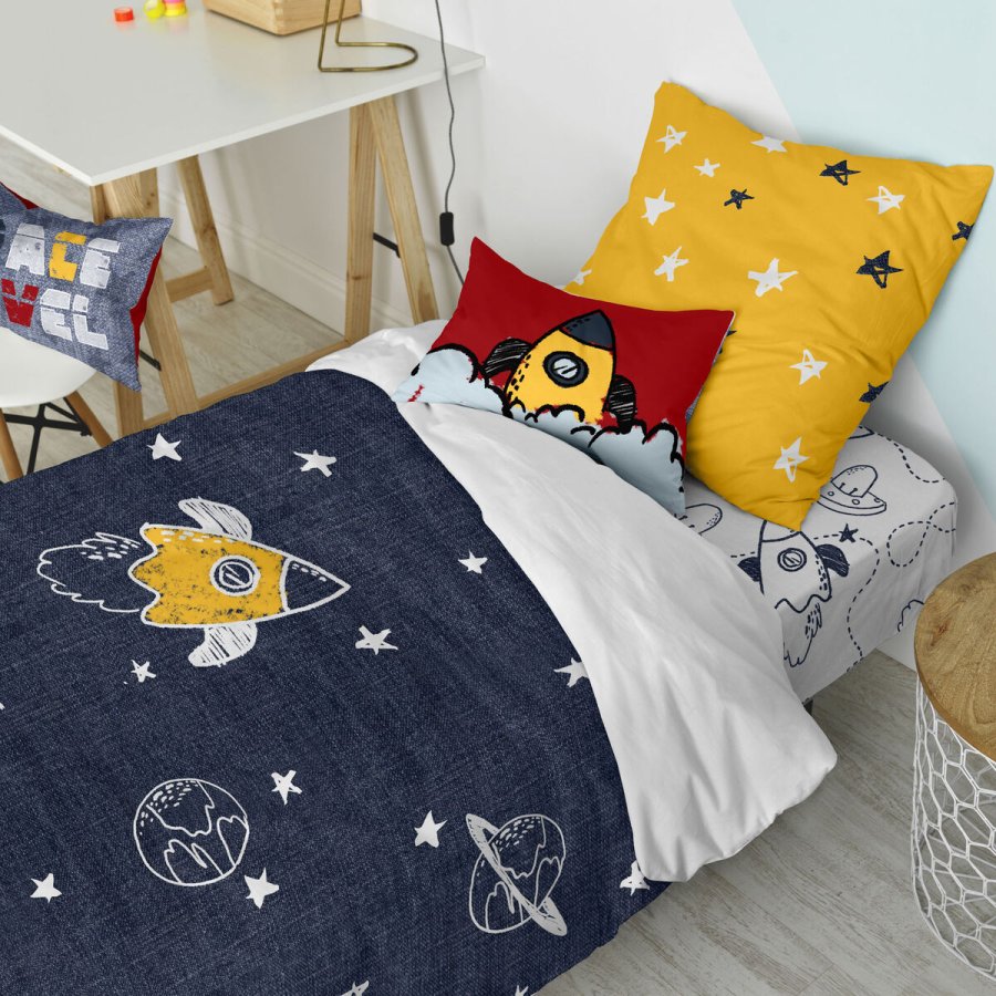 Dynebetrk st HappyFriday Mr Fox Starspace  Multifarvet Seng 80 2 Dele #6