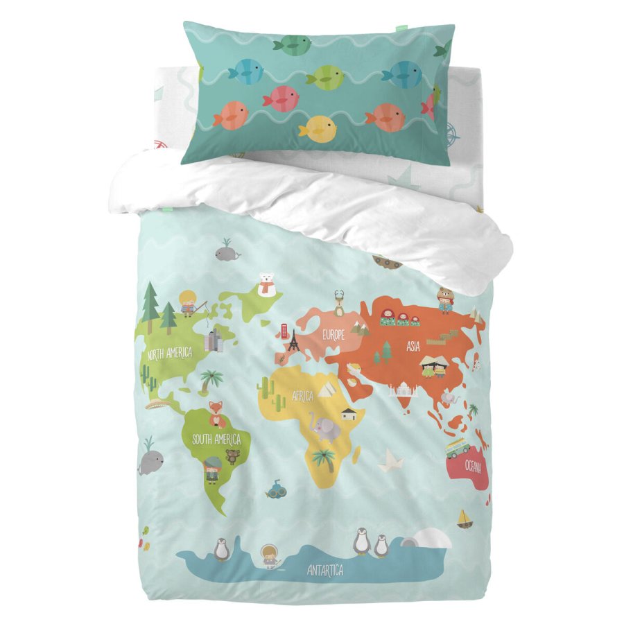 Dynebetrk st HappyFriday Happynois World Map Multifarvet Vugge til baby 2 Dele #1