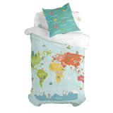 Dynebetrk st HappyFriday Happynois World Map Multifarvet Seng 80 2 Dele #1
