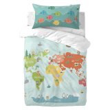 Dynebetrk st HappyFriday Happynois World Map Multifarvet Vugge til baby 2 Dele #1